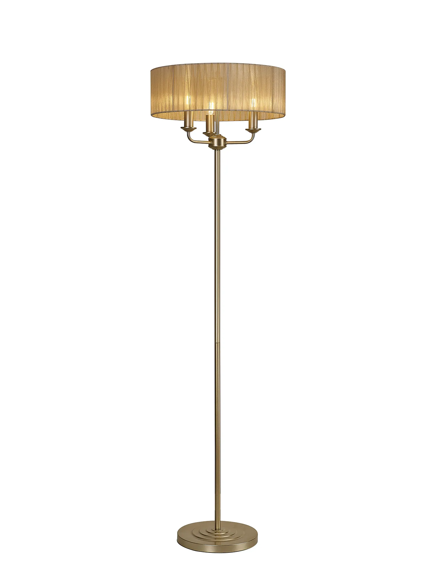 Banyan 45cm 3 Light Floor Lamp Champagne Gold, Soft Bronze